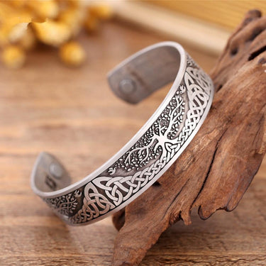 Engraved Viking & Celtic Tree of Life Magnetic Health Bracelet